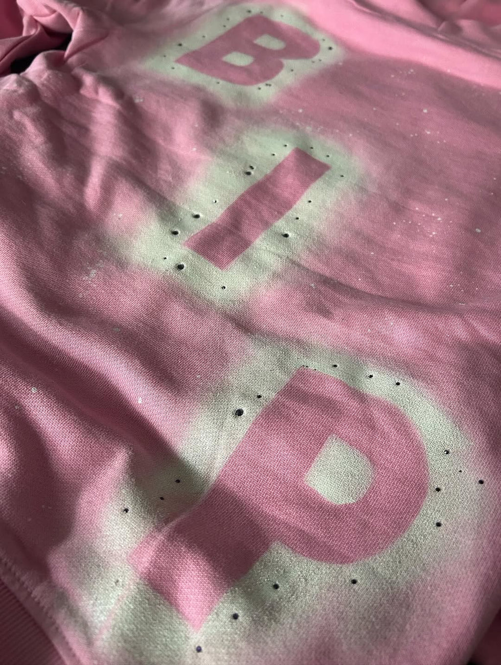 Pink Pullover Sweatsuit w/ rhinestones