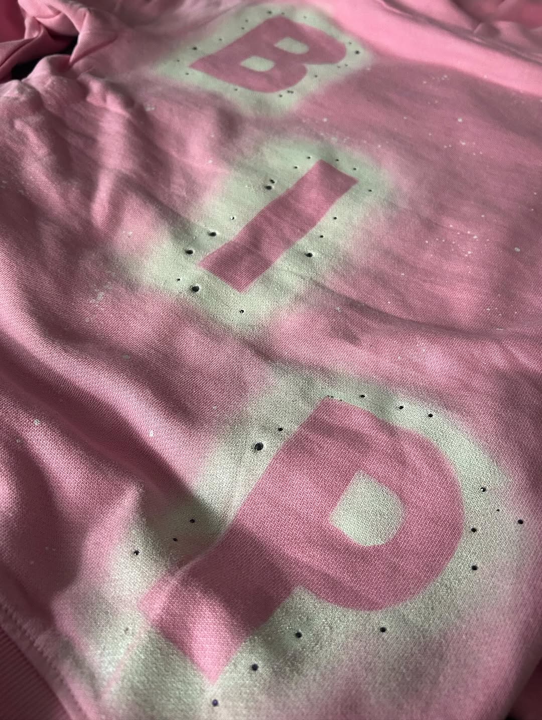 Pink Pullover Sweatsuit w/ rhinestones